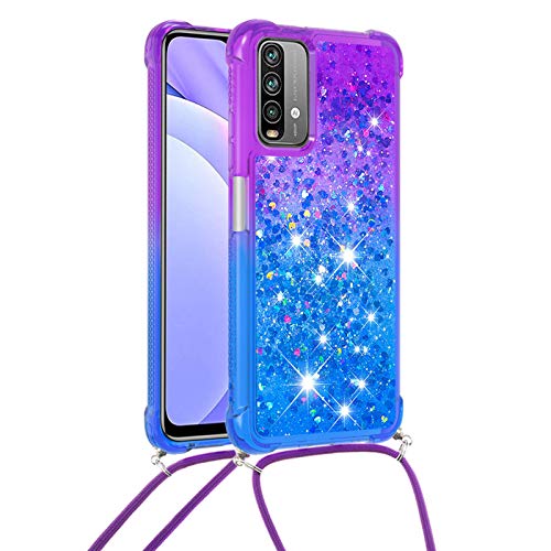 Handykette Handyhülle für Huawei P40, Hülle Quicksand Gradient Glitzer mit Kette Band, Glitzer Flüssig Bewegende Treibsand TPU Silikon Cover, Handykordel Case mit Kordel Umhängenband Handykette Handyhülle für Huawei P40, Hülle Quicksand Gradient Glitzer mit Kette Band, Glitzer Flüssig Bewegende Treibsand TPU Silikon Cover, Handykordel Case mit Kordel Umhängenband von Hkess
