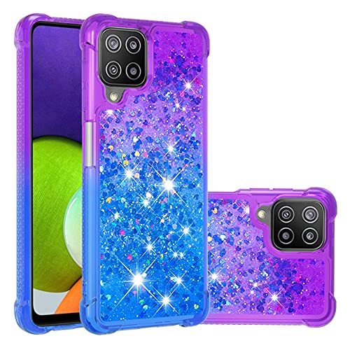 Hülle Glitzer für Samsung Galaxy A22 4G / M32, Handyhülle Quicksand Gradient Glitzer, FlüssigTreibsand TPU Silikon Cover, Anti-Fall Stoßfeste Bumper Schutzhülle Protective Case,Lila-Blau Hülle Glitzer für Samsung Galaxy A22 4G / M32, Handyhülle Quicksand Gradient Glitzer, FlüssigTreibsand TPU Silikon Cover, Anti-Fall Stoßfeste Bumper Schutzhülle Protective Case,Lila-Blau von Hkess