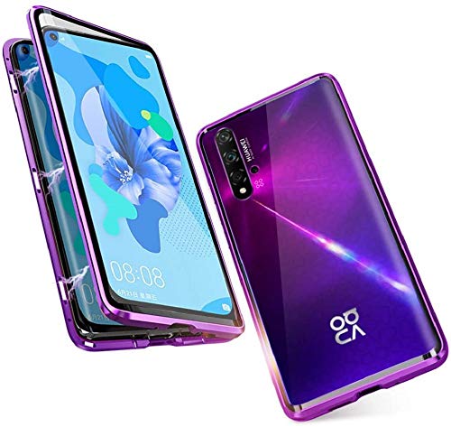 Hülle für Huawei Nova 5T Handyhülle Starke Magnetische Adsorption Metallrahmen Case 360 Grad Schutzhülle Transparente Vorne und Hinten Vollbild Gehärtetes Glas Metall Flip Cover,Lila Hülle für Huawei Nova 5T Handyhülle Starke Magnetische Adsorption Metallrahmen Case 360 Grad Schutzhülle Transparente Vorne und Hinten Vollbild Gehärtetes Glas Metall Flip Cover,Lila von Hkess