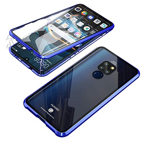 Kompatibel für Huawei Mate 20 Hülle Magnetische Adsorption Metallrahmen Handyhülle Ultradünn 360 Grad Komplett Schutzhülle Cover Transparente Vorne und Hinten Vollbild Gehärtetes Glas Case,Blue Kompatibel für Huawei Mate 20 Hülle Magnetische Adsorption Metallrahmen Handyhülle Ultradünn 360 Grad Komplett Schutzhülle Cover Transparente Vorne und Hinten Vollbild Gehärtetes Glas Case,Blue von Hkess