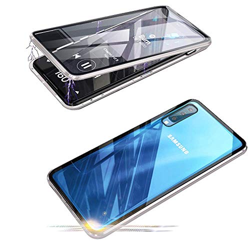 Kompatibel für Samsung Galaxy A50 Hülle Magnetische Adsorption Case Metallrahmen Handyhülle Ultra Dünn 360 Grad Schutzhülle Vorne und Hinten Vollbild Display Schutz Gehärtetes Glas Flip Cover,Silber Kompatibel für Samsung Galaxy A50 Hülle Magnetische Adsorption Case Metallrahmen Handyhülle Ultra Dünn 360 Grad Schutzhülle Vorne und Hinten Vollbild Display Schutz Gehärtetes Glas Flip Cover,Silber von Hkess