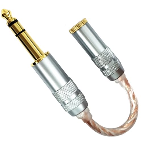 Hkfgdjdl Adapterkabel, 15 cm, 6,35 mm Stereo-Stecker auf 4,4 mm symmetrische Buchse, Adapterkabel für HiFi-Kopfhörer-Geräte Hkfgdjdl Adapterkabel, 15 cm, 6,35 mm Stereo-Stecker auf 4,4 mm symmetrische Buchse, Adapterkabel für HiFi-Kopfhörer-Geräte von Hkfgdjdl