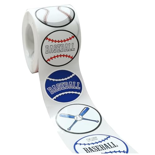 Hklshyd 1 Rolle/500 Stück Baseball-Aufkleber, 3,8 Cm, Baseball-Etiketten, Rollenaufkleber für Baseball, Partyzubehör, Dekorationen, Gastgeschenke Hklshyd 1 Rolle/500 Stück Baseball-Aufkleber, 3,8 Cm, Baseball-Etiketten, Rollenaufkleber für Baseball, Partyzubehör, Dekorationen, Gastgeschenke von Hklshyd