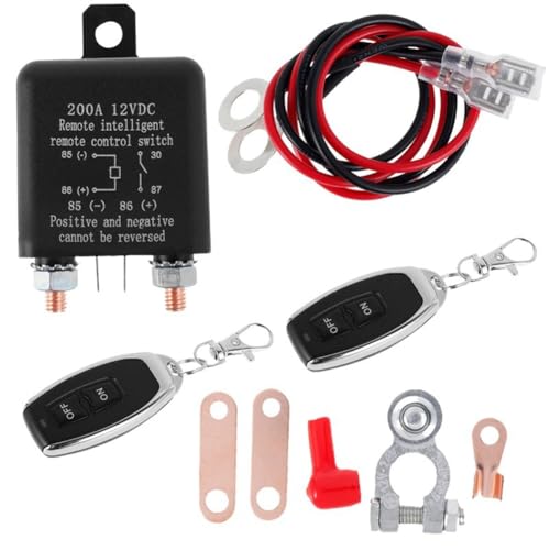 Hklshyd 12V 200A Batterieschalter Relais Fernbedienung Batterieausschalter Isolatorschalter Diebstahlschutzschalter für Auto Boot Hklshyd 12V 200A Batterieschalter Relais Fernbedienung Batterieausschalter Isolatorschalter Diebstahlschutzschalter für Auto Boot von Hklshyd