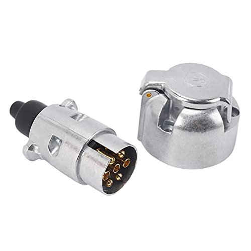 Hklshyd Anhänger Zubehör - 7 Poliger Anhänger Stecker, 12 V Dosen, Anhänger Kupplung zum Abschleppen Von 7 Poligen Metall Anhänger Kupplungen von Hklshyd