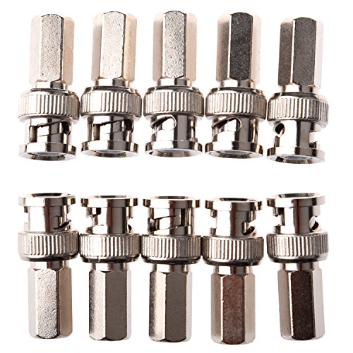 Hklshyd Drehbarer BNC-Stecker Koax-Steckverbinder CCTV RG59 Packung mit 10 Stuecke Hklshyd Drehbarer BNC-Stecker Koax-Steckverbinder CCTV RG59 Packung mit 10 Stuecke von Hklshyd