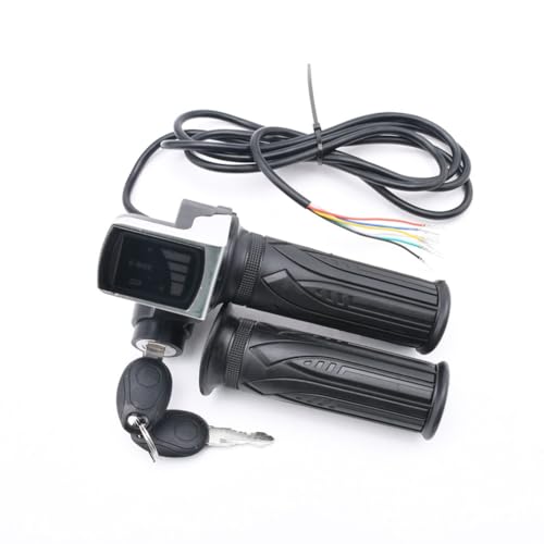 Hklshyd Gasgriff für Elektrofahrräder, Drehgasgriffe für Elektroroller mit LCD-Display und Power-Key-Locker, 48 V Hklshyd Gasgriff für Elektrofahrräder, Drehgasgriffe für Elektroroller mit LCD-Display und Power-Key-Locker, 48 V von Hklshyd