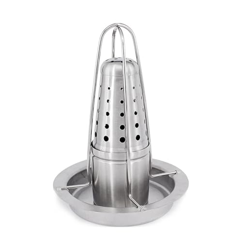 Hklshyd Hähnchenbräter-Ständer, Vertikaler Hähnchenhalter für Bierdosen mit Auffangschale, Aufrecht Stehender Hähnchengrillrost für Den Grill Hklshyd Hähnchenbräter-Ständer, Vertikaler Hähnchenhalter für Bierdosen mit Auffangschale, Aufrecht Stehender Hähnchengrillrost für Den Grill von Hklshyd