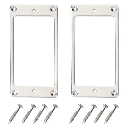 Hklshyd Metall-Humbucker-Tonabnehmer-Ring-Abdeckrahmen-, Kompatibel mit LP-Gitarrenmontage, E-Gitarren (Silber), Einfache Installation von Hklshyd