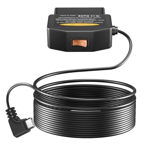 Hklshyd OBD2-OBD-Stromkabel für Armaturenbrettkamera, OBD auf Typ-C USB-OBDII-Adapter, Verdrahtetes Ladekabel, 12-36 V auf 5 V/3 A Hklshyd OBD2-OBD-Stromkabel für Armaturenbrettkamera, OBD auf Typ-C USB-OBDII-Adapter, Verdrahtetes Ladekabel, 12-36 V auf 5 V/3 A von Hklshyd