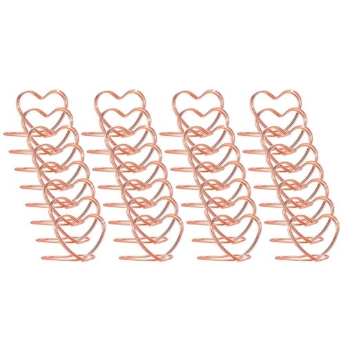 Hklshyd Tischnummernhalter 32 Stück, Tischkartenhalter in Herzform, Spielkartenhalter, Mini-Fotohalter, Tischbildständer, Einfach zu Verwenden, 32 X 26,5 mm von Hklshyd