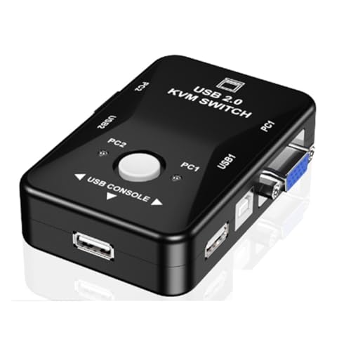 Hklshyd USB 2.0 KVM-Mausumschalter, Tastatur, VGA-Splitterbox, Sharing-Switch, USB-KVM-Switch, 2 Ports, VGA, SVGA-Umschaltbox, Einfache Installation Hklshyd USB 2.0 KVM-Mausumschalter, Tastatur, VGA-Splitterbox, Sharing-Switch, USB-KVM-Switch, 2 Ports, VGA, SVGA-Umschaltbox, Einfache Installation von Hklshyd