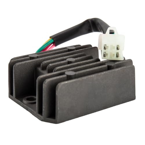 Hklshyd Universal 4 Draht Vollwelle Schwarz Motorrad Regler Gleichrichter 12V DC Fahrrad Quad Hklshyd Universal 4 Draht Vollwelle Schwarz Motorrad Regler Gleichrichter 12V DC Fahrrad Quad von Hklshyd