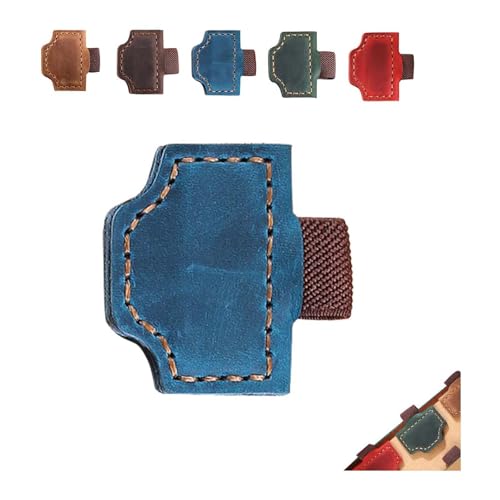 Bygone Mark Lesezeichen mit Stifthalter, Bygonemark, personalisierbarer magnetischer Leder-Stifthalter, Lesezeichen für Reisende, magnetische Lesezeichen, Stifthalter für Reisende (Blau) von Hliloy