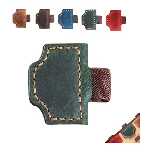 Bygone Mark Lesezeichen mit Stifthalter, Bygonemark, personalisierbarer magnetischer Leder-Stifthalter, Lesezeichen für Reisende, magnetische Lesezeichen, Stifthalter für Reisende (Grün) von Hliloy
