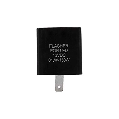 Hlyjoon Blinker Relais 2 Poliger 12V Lastunabhängiges Lauflicht Blinker Relais Einstellbare LED Elektronischer Blinkerrelais Universal Metall Schwarz für Motorrad Elektroauto von Hlyjoon