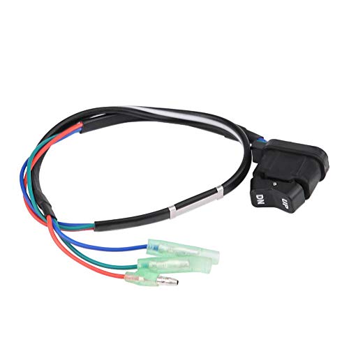 Hlyjoon Mercury Trim Switch Oe 87-18286a43 für Mercury Outboard Remote Control Box 87-18286a43, Schwarz, 2-Positions, Drucktaste, Metall, Panel Montage, 1 Stück, 1-Weg, Manual von Hlyjoon