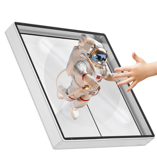 HmLtd Silberne Abdeckung für 3D-Hologramm-Projektoren, Messedisplay mit hoher Auflösung 2000 x 1152 und 576 LED-Perlen mit WLAN, für Einkaufszentren, Party-Dekoration, Festival-Dekoration von HmLtd