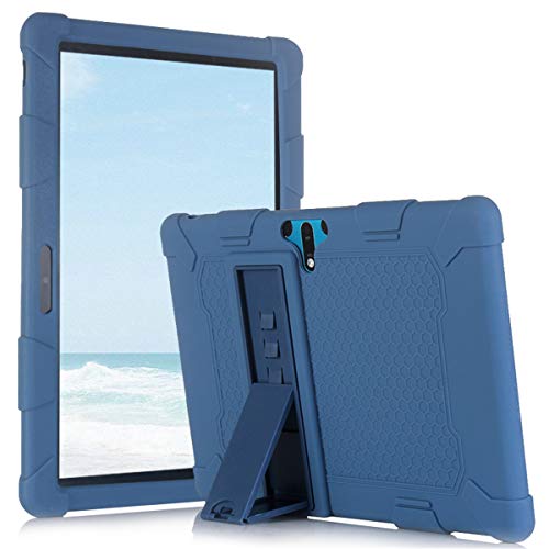 HminSen 10 Zoll / 10,1 Zoll Silikon Tablet Hülle für Dragon Touch Max 10 Tablet 10,1 Zoll kinderfreundliche, verstellbare Rückseite Clip Cover für Dragon Touch Max 10 Android Tablet (Marineblau) von HminSen