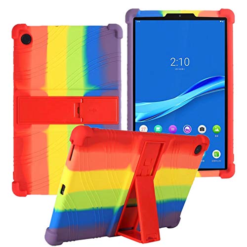 HminSen Lenovo Tab M10 FHD Plus TB-X606F TB-X606X 26,2 cm (10,3 Zoll), kinderfreundlich, weiches Silikon, stoßfest, verstellbare Standfunktion, Schutzhülle für 26,3 Zoll) (Regenbogenfarben) von HminSen