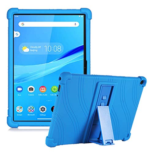 HminSen Schutzhülle für Lenovo Tab M10 FHD REL X605 FC/LC 25,7 cm (10,1 Zoll) 2020 Tablet, kinderfreundlich, weiches Silikon, verstellbar, Standfunktion, 25,1 Blau von HminSen