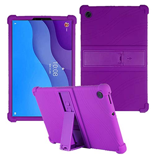 HminSen Schutzhülle für Lenovo Tab M10 HD 2nd Gen 20,1 Zoll 2020 (TB-X306F TB-X306X), weiches Silikon, mit Standfunktion, für New Barnes & Noble Nook 10 HD Tablet 2021, Violett von HminSen