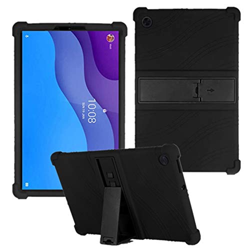 HminSen Schutzhülle für Lenovo Tab M10 HD 2nd Gen 20,1 Zoll 2020 (TB-X306F TB-X306X), weiches Silikon, mit Standfunktion für New Barnes & Noble Nook 10 HD Tablet 2021, Schwarz von HminSen