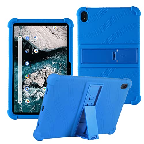 HminSen Schutzhülle für Nokia T20 Tablet, kinderfreundlich, weiches Silikon, verstellbarer Ständer, für Nokia T20 TA-1392 TA-1394 TA-1397 26,4 cm (10,4 Zoll), Blau von HminSen
