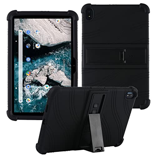 HminSen Schutzhülle für Nokia T20 Tablet, kinderfreundlich, weiches Silikon, verstellbarer Ständer, für Nokia T20 TA-1392 TA-1394 TA-1397 26,4 cm (10,4 Zoll), Schwarz von HminSen