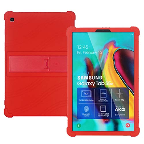 HminSen Schutzhülle für Samsung Galaxy Tab S5e 10.5 2019, kinderfreundlich, weiches Silikon, verstellbare Ständer, Cover für Samsung Galaxy Tab S5e 10,5 Zoll Modell SM-T720 / SM-T725 2019 rot von HminSen