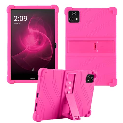 HminSen Schutzhülle für T-Mobile Revvl Tab 5G 2023, kinderfreundlich, weiches Silikon, verstellbarer Ständer, Abdeckung für T-Mobile REVVL Tab 5G (2023) 10,36 Zoll Tablet (Rose) von HminSen