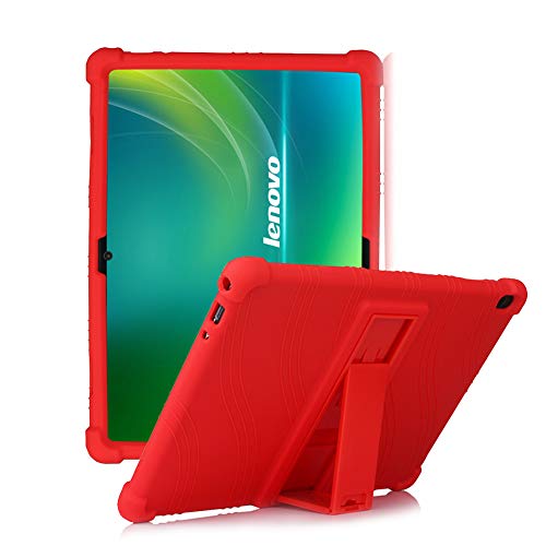 HminSen Silikon-Schutzhülle mit Standfunktion für Lenovo Smart Tab M10 25,7 cm (10,1 Zoll), nur passend für Tablet-Modelle TB-X605F, TB-X505F, I, L, X und P10 (TB-X705F) Tablet, Rot von HminSen
