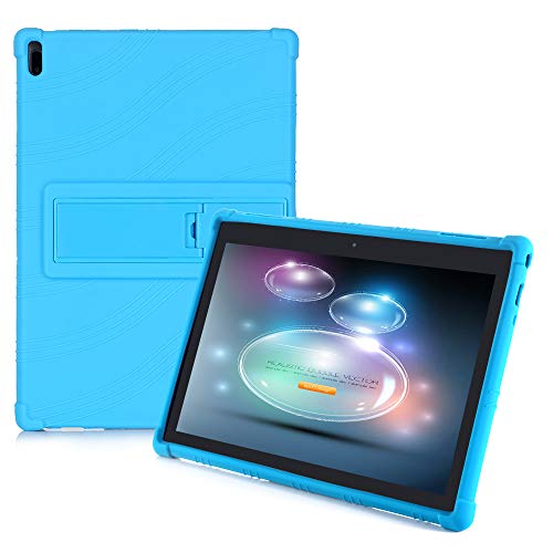 HminSen Tablet-Schutzhülle für Lenovo Tab E10 (TB-X104F) kinderfreundlich, weiches Silikon, verstellbare Ständer, für Lenovo Tab 4 10 / Tab 4 10 Plus hellblau von HminSen