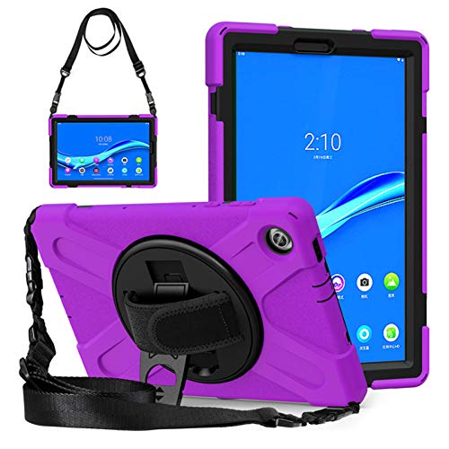 HminSen Tasche für Lenovo Tab M10 HD 2nd Gen/Smart Tab M10 HD 2nd Gen (TB-X306F TB-X306X), Schultergurt-Hülle für Lenovo M10 HD 2nd Gen 10.1" 2020 (M10 HD 2nd Gen (TB-X306F TB-X306X), Violett von HminSen