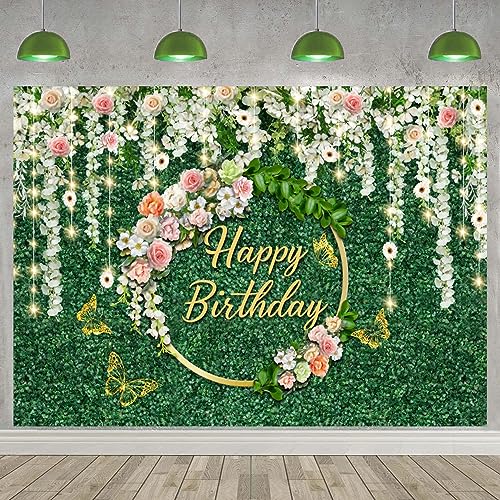 Hnmdmyi 2.7x1.8m Fotohintergrund Grüne Blätter Blumen Happy Birthday Hochzeit Geburtstag Babyparty Dekorationen Banner Fotostudio Requisiten Vinyl Hnmdmyi 2.7x1.8m Fotohintergrund Grüne Blätter Blumen Happy Birthday Hochzeit Geburtstag Babyparty Dekorationen Banner Fotostudio Requisiten Vinyl von Hnmdmyi