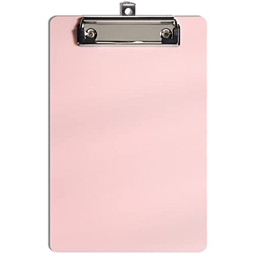 Hnogri Kunststoff A5 Klemmbrett, Rosa Kleines Klemmbrett Standard A5 Größe Memo Klemmbretter für Studenten, Kinder, Frauen, Büro, Schule, Low Profile Clip, Mini Klemmbrett Größe 6"x 9", Rosa von Hnogri