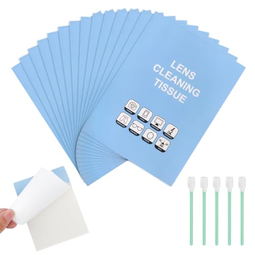 14x Linsenpapier Heftchen (700 Blatt),Linsenreinigungspapier + 5 Schaumstofftupfer, Fusselfreies & Kratzfreies Reinigungspapier für Kameraobjektive, Brillen, Mikroskope, Ferngläser von Hnonoxy