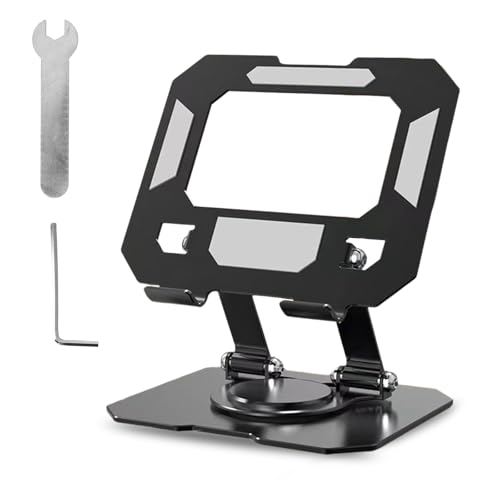 Aluminium Doppelter Faltbarer iPad Ständer, 360° Drehbare Verstellbare Desktop-Tablet-Halter, Tablet Ständer Universal für Büro Kompatibel mit Mobilen Geräten iPad Pro/Air/Mini, iPhone Pro/Max/Plus Aluminium Doppelter Faltbarer iPad Ständer, 360° Drehbare Verstellbare Desktop-Tablet-Halter, Tablet Ständer Universal für Büro Kompatibel mit Mobilen Geräten iPad Pro/Air/Mini, iPhone Pro/Max/Plus von Hnonoxy