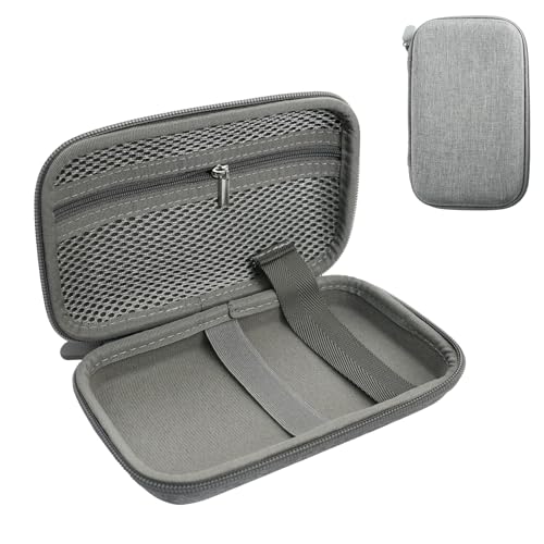 Kabeltasche Organizer Grau, Reise Gadgets, Kleine Tasche mit Reissverschluss Hardcase Tasche, Schutz für Handyladekabel, Universal USB Powerbank, Kabel, SD Karte -17.5 ×10×5cm von Hnonoxy
