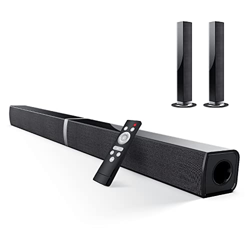 HoYLluDLL 2.0-Kanal Soundbar für TV Geräte, 32 Zoll Teilbare 2-in-1 für TV Soundbar Bluetooth mit 3 EQ-Modi und 3D Surround Sound, TV Lautsprecher Soundbars mit HDMI-ARC/Optisch/Aux, KY2020D HoYLluDLL 2.0-Kanal Soundbar für TV Geräte, 32 Zoll Teilbare 2-in-1 für TV Soundbar Bluetooth mit 3 EQ-Modi und 3D Surround Sound, TV Lautsprecher Soundbars mit HDMI-ARC/Optisch/Aux, KY2020D von HoYLluDLL