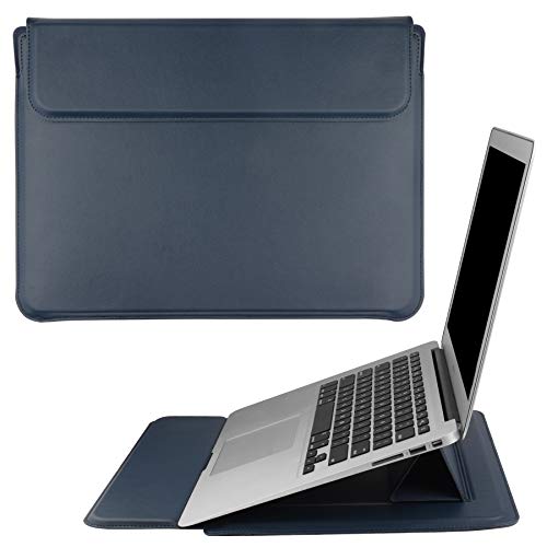 HoYiXi 13.3 Zoll Laptop Tasche Leder Hülle Leather Sleeve Kompatibel mit MacBook Air 13 M1 2021-2018 / MacBook Pro 13 2021-2016 / Surface Pro 8 2021 / Surface Go 3 2021 Laptop Schutzhülle, dunkelblau von HoYiXi