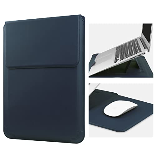 HoYiXi 14 Zoll Laptop Hülle PU Leder Tasche Kompatibel mit New MacBook Pro 14 2021/ASUS Vivobook 14/HP Pavilion X360/Lenovo IdeaPad 14/Dell Lenovo HP ASUS Acer Huawei Matebook 14'' PC, Blau von HoYiXi