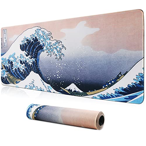HoYiXi Gaming Mauspad erweitertes großes Computer Tastatur Mausmatte Schreibtischunterlage weiche Glatte Oberfläche und rutschfeste Gummibasis wasserdichtes Mauspad XXL 60 x 30 x 0,3 cm - Welle HoYiXi Gaming Mauspad erweitertes großes Computer Tastatur Mausmatte Schreibtischunterlage weiche Glatte Oberfläche und rutschfeste Gummibasis wasserdichtes Mauspad XXL 60 x 30 x 0,3 cm - Welle von HoYiXi