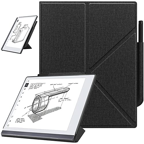 HoYiXi Hülle für Remarkable 2 10.3" (2020 Released) – mit stabilem Klappständer und Stifttasche, Remarkable 2 10.3 Zoll Digital Paper Tablet Cover, (Nicht für Remarkable 1)-Schwarz von HoYiXi