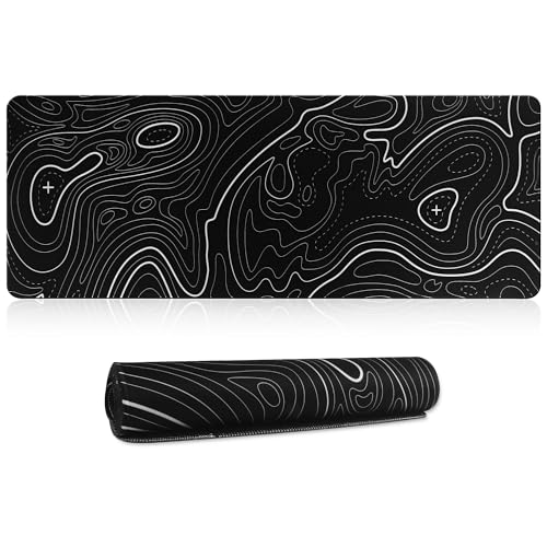 HoYiXi Mauspad XXL 800 x 300 x 3 mm Gaming Mausmatte, mit Anti Rutsch Gummiboden Mousepad,für Heimbüroarbeit Maus Mat 800 x 300 x 3 mm,Schwarz von HoYiXi