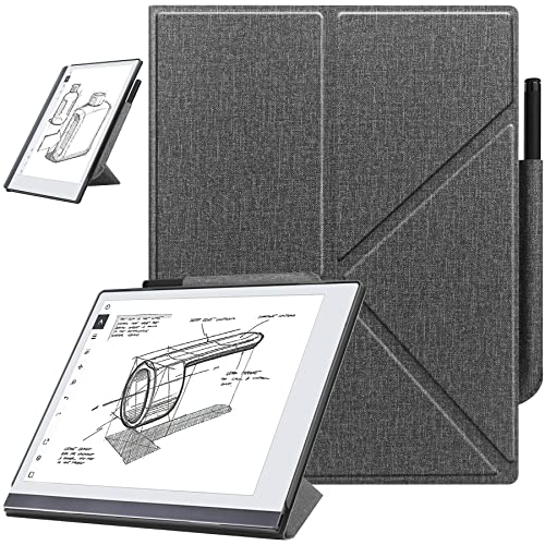 HoYiXi Hülle für Remarkable 2 10.3" (2020 Released) – mit stabilem Klappständer und Stifttasche, Remarkable 2 10.3 Zoll Digital Paper Tablet Cover, (Nicht für Remarkable 1)-grau von HoYiXi