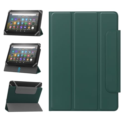 HoYiXi Universal Hülle für 7-8 Zoll Samsung Galaxy Tab/Lenovo/PRITOM/Fire/Android Tablette Schutzhülle in Zwei Positionen verstellbar mit faltbarem Ständer - Grün von HoYiXi