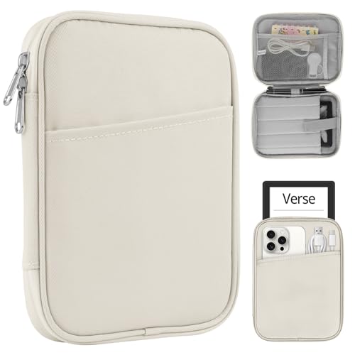 HoYiXi Universal Sleeve Hülle für 7-8 Zoll ablette Fire HD 8/Fire HD 8 Plus Compatible iPad Mini (6th Gen) 8.3" 2021, iPad Mini 5/4/3/2/1, Tab A8, 7"-8" Android Tablet Sleeve Case -Weiß von HoYiXi