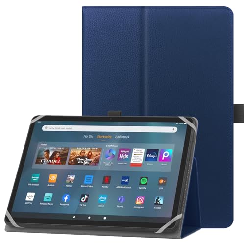 HoYiXi Universelle Hülle für 10-11 Zoll Tablette Fire Max 11 2023/11" Lenovo Tab P11 mit Ständer Folio und Handschlaufe Schutzhülle für 10"-11" Samsung Lenovo Android Tablette -Blau von HoYiXi