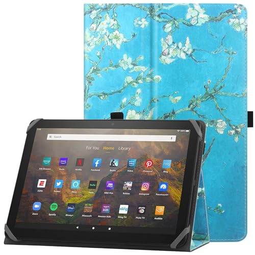 HoYiXi Universelle Hülle für 10-11 Zoll Tablette Fire Max 11 2023 mit Ständer Folio und Handschlaufe Schutzhülle für 10”-11” Samsung Lenovo TECLAST Android Tablette - Blume von HoYiXi